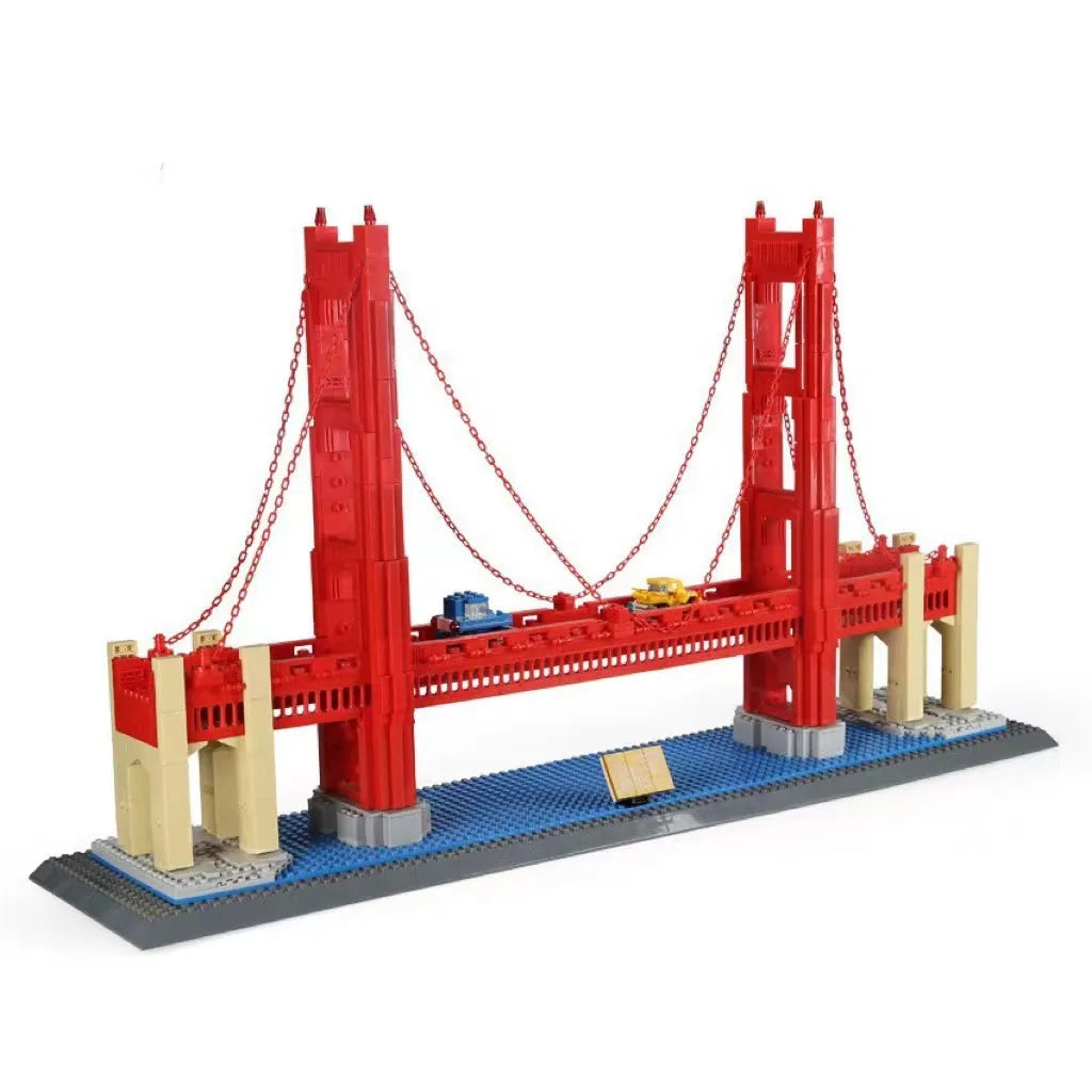 Wange plastic building block set with over 800 pieces for constructing landmark models including Big Ben and the Statue of Liberty.