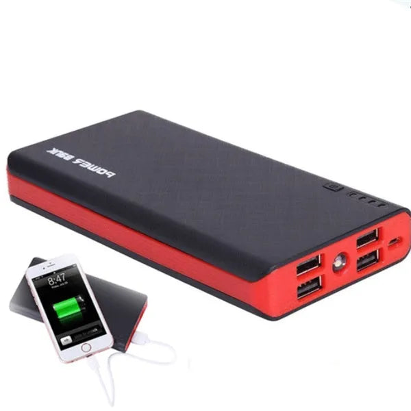 20000mAh portable power bank in multiple colours with compact rectangular design