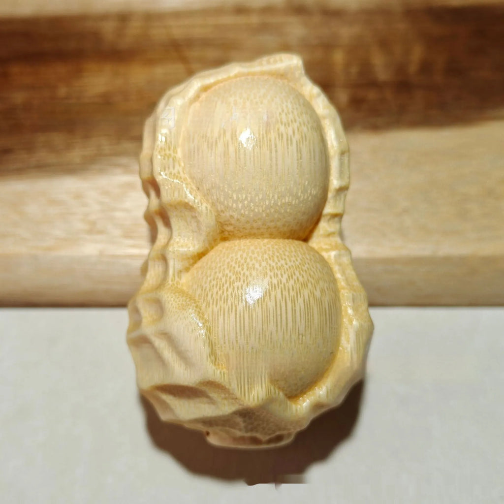 Solid natural bamboo carved peanut ornament in modern simplicity style