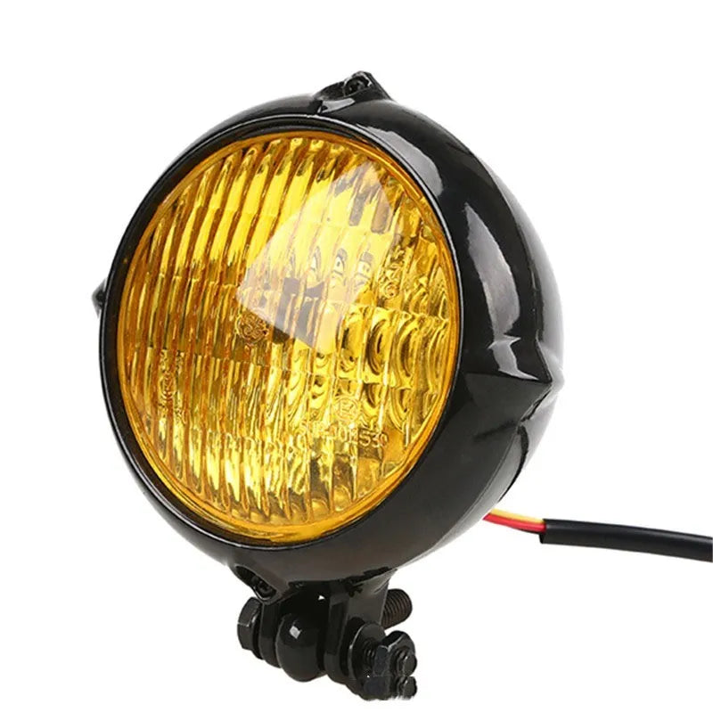 Harley 8cm black electroplated aluminium halogen headlight for motorcycles