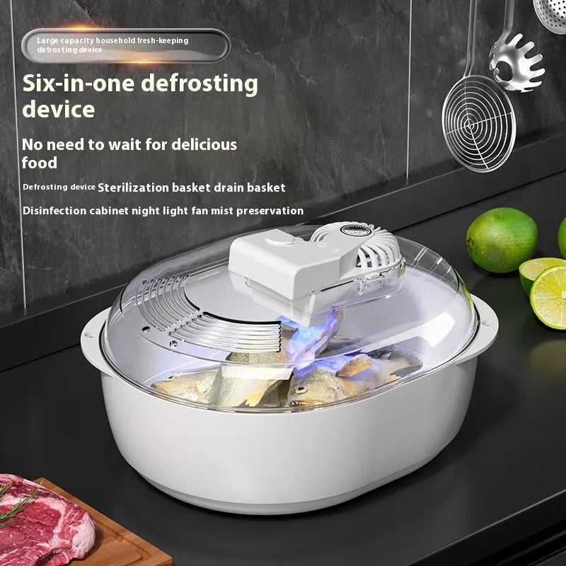 Aluminium quick defrosting plate showing modern design with USB cable connection option