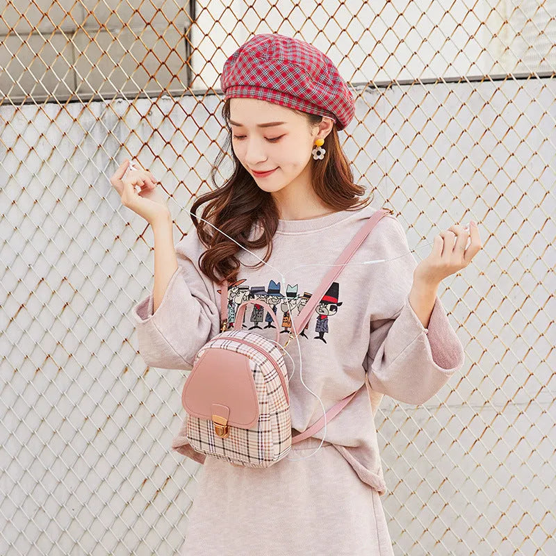 PU material diagonal phone bag with shoulder strap in five colour options