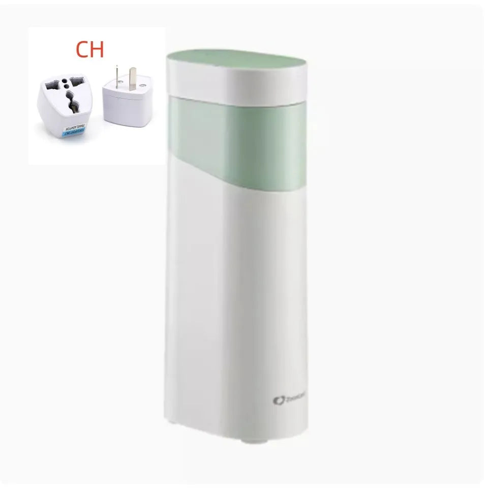Black and Green compact desktop instant water dispenser with digital display for adjustable temperature control.