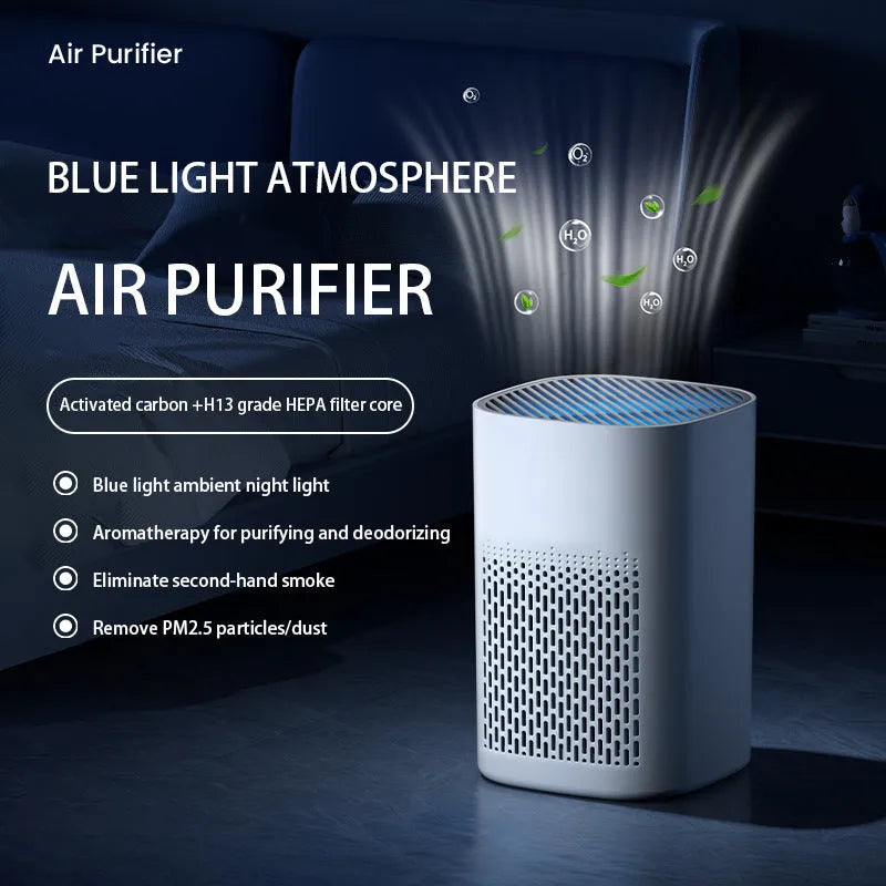 Simple style desktop air purifier and panel heating machine with USB cable.
