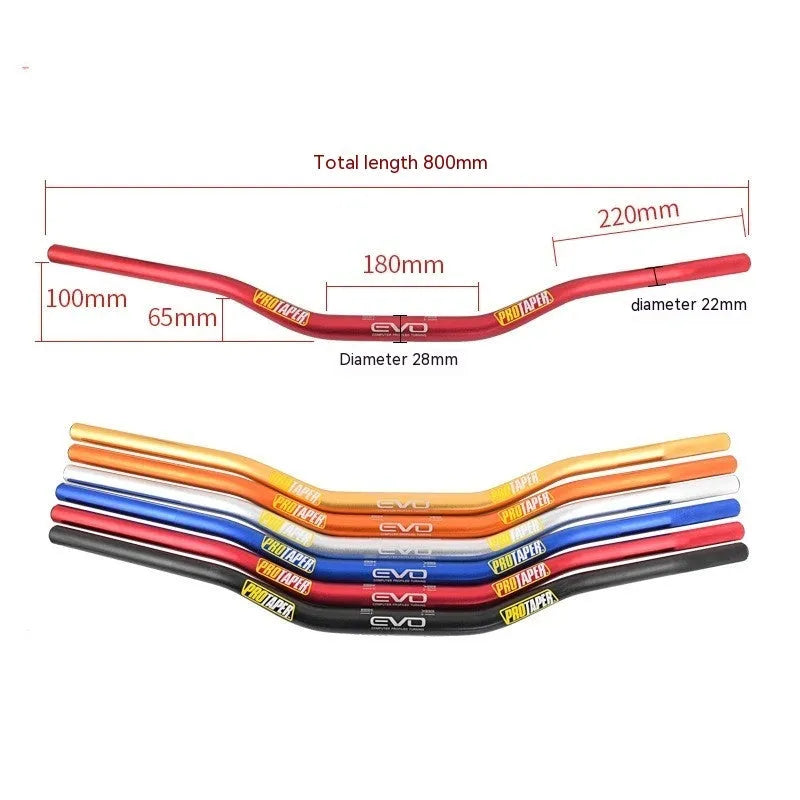 28mm aluminium alloy motorcycle handlebar with orange finish measuring 80cm wide with 10cm rise
