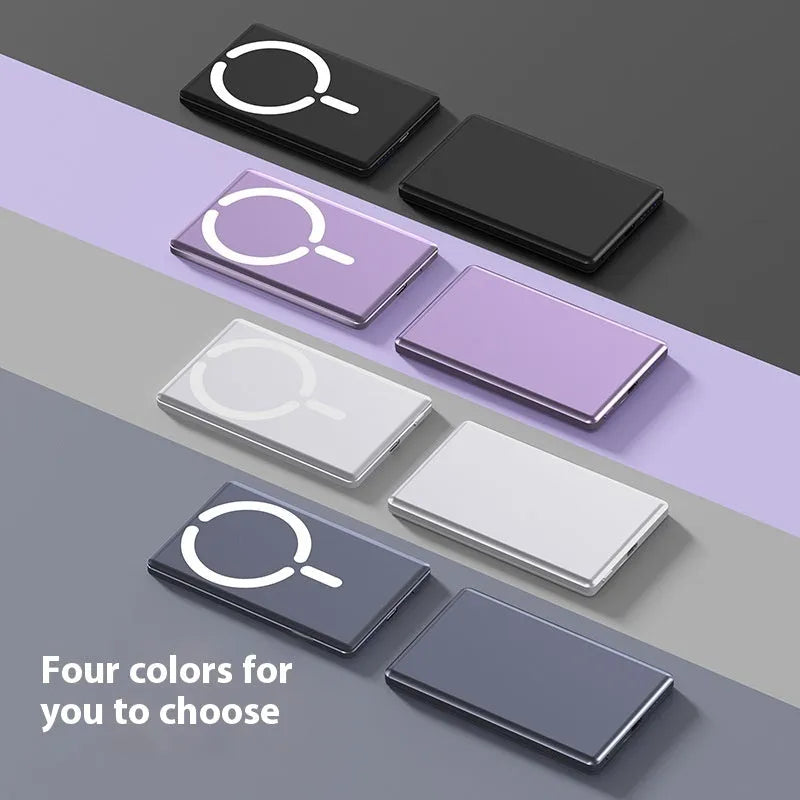 Ultra-thin magnetic power bank in alloy shell with 5000mAh or 10000mAh capacity