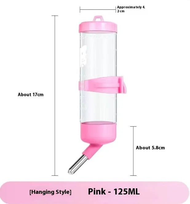 Green plastic leak-proof ball kettle water feeder for small pets like rabbits and guinea pigs.