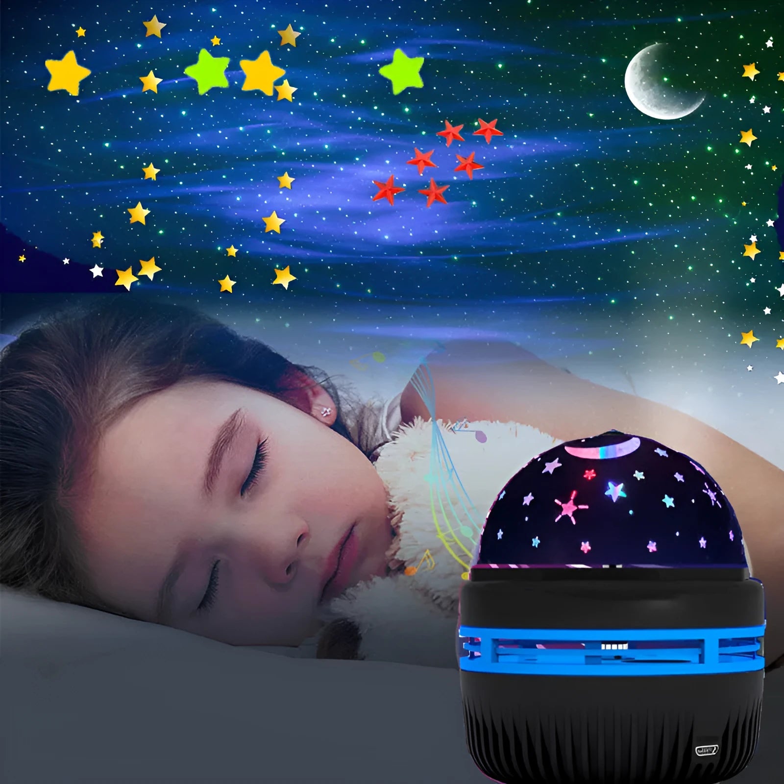 Mini crystal magic ball starry sky aurora water pattern projection light with USB cable