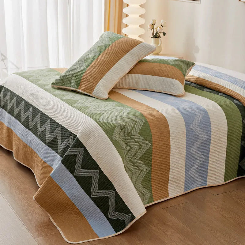 Pure cotton printed bed sheet set for 2.2 metre beds in modern simplicity style
