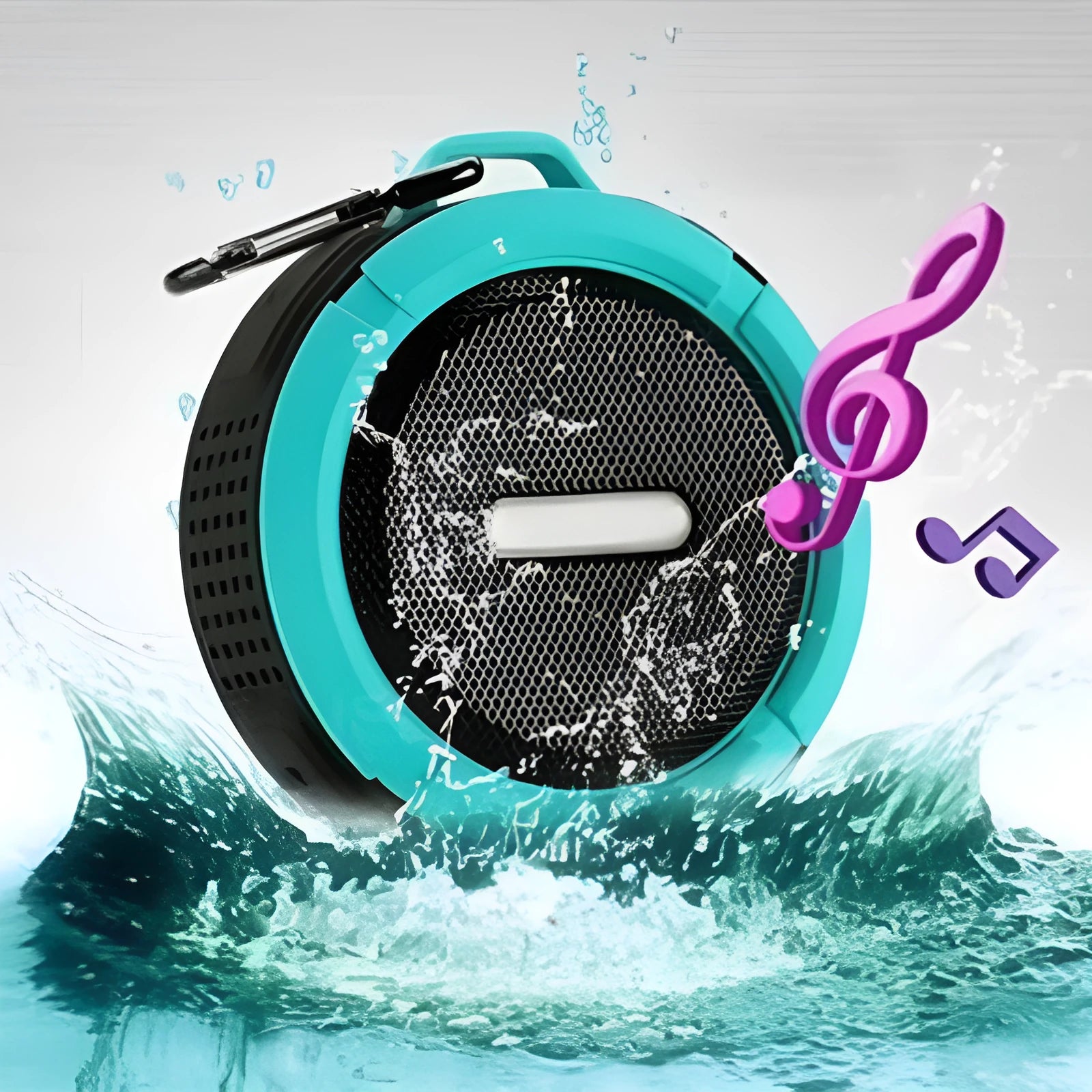 C6 waterproof portable Bluetooth speaker in black blue green red or yellow with mountaineering buckle
