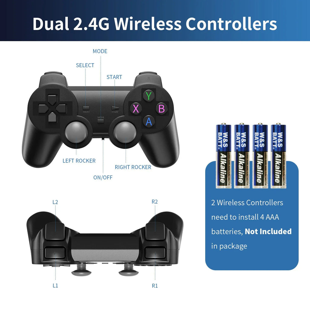 HD home TV game console with wireless 4K connectivity and HDMI cable on television stand