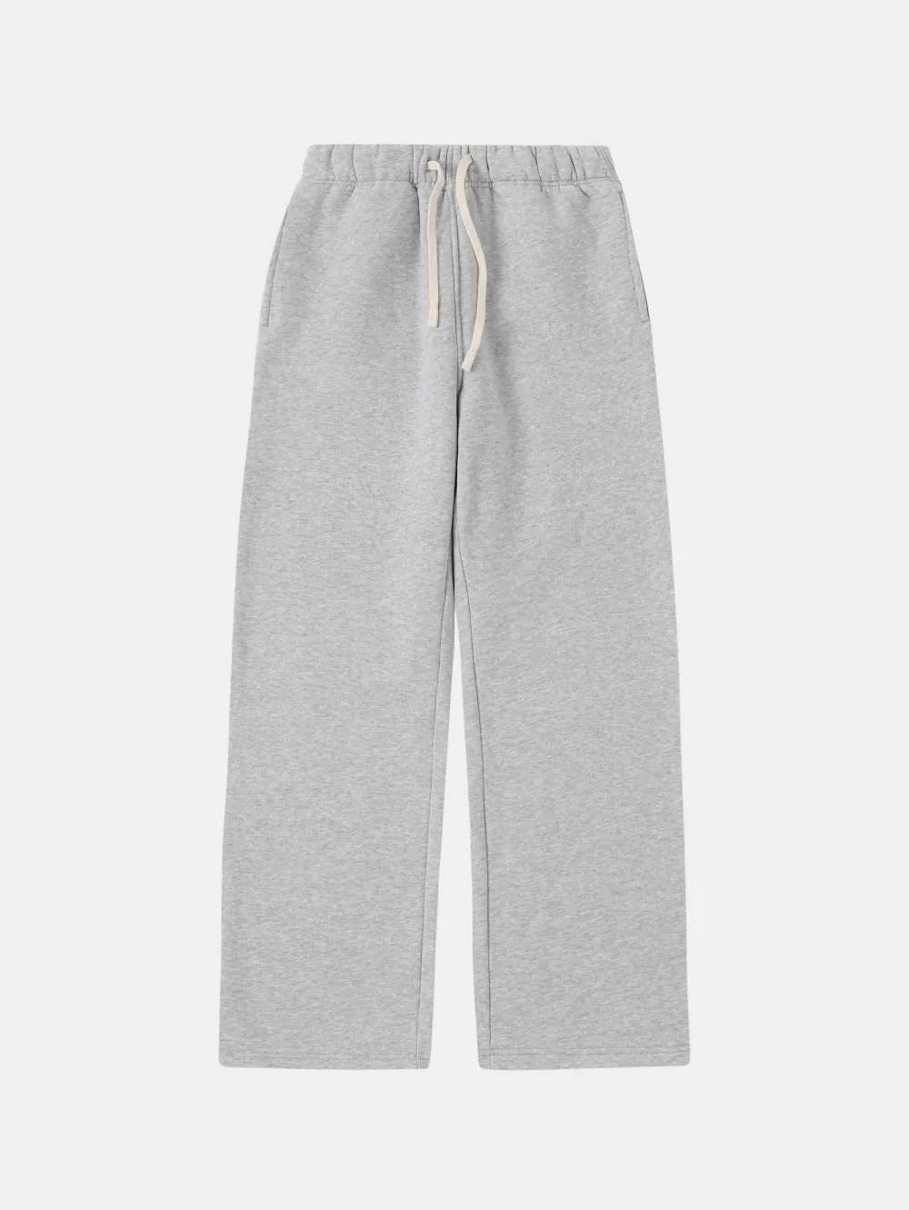 Men's black fleece-lined sweatpants with elastic drawstring waist shown in loose fit