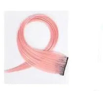 Long curly gradient hair wig patch in mixed silk material, showing 60cm length and vibrant colour options.