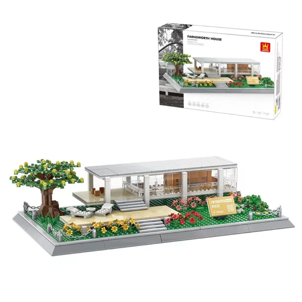 Wange plastic building block set with over 800 pieces for constructing landmark models including Big Ben and the Statue of Liberty.