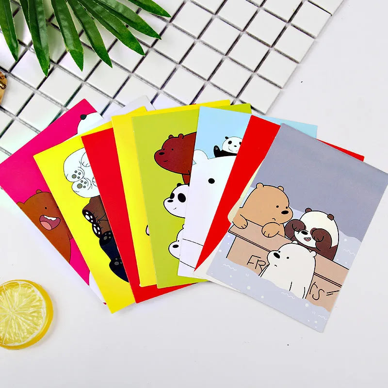 Set of 9 retro Paris Tower postcards with Japanese minimalist cartoon ink painting style design for gifts and decor