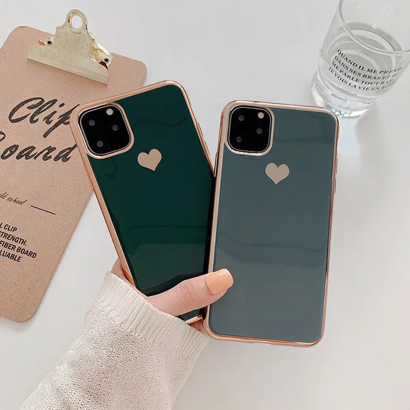 Solid colour TPU phone case for iPhone in blue, claret, pink and green options