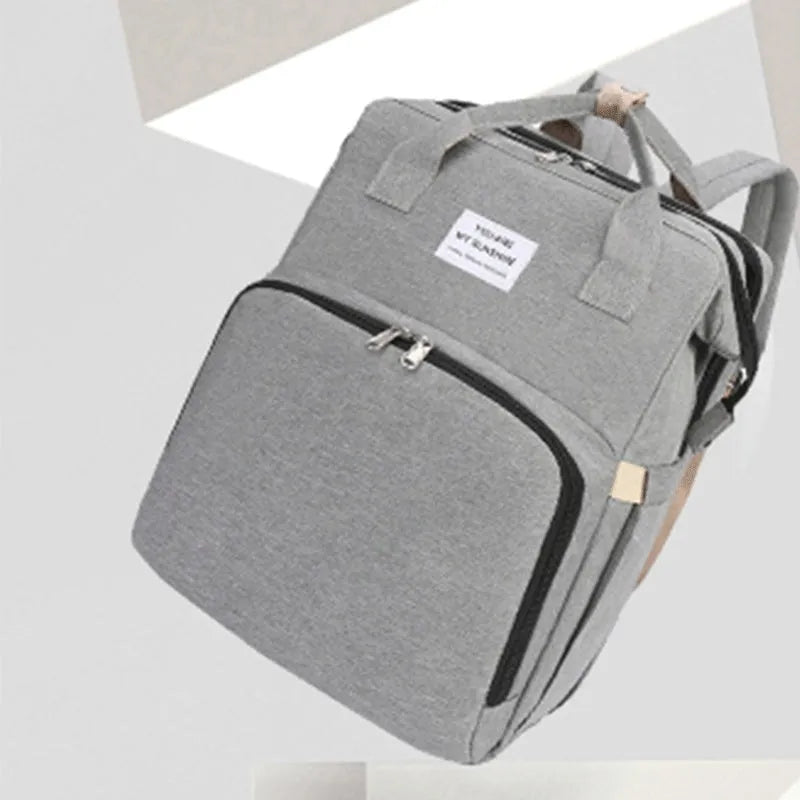 Nylon mother and baby bag with curved shoulder strap and USB charging port in multiple colour options