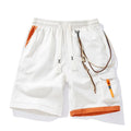Man wearing loose-fit, high-waisted, cropped sports shorts in bamboo fibre.
