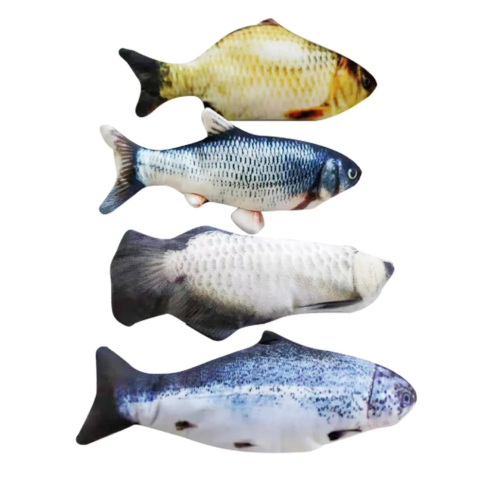Electronic jumping fish simulation cat toy without catnip, 30cm multicolour PP material