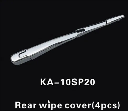 Set of four silvery ABS plastic rear wiper cover trims for a 2010 Hyundai.