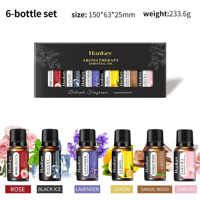 Boxed set of water-soluble aromatherapy essential oils for air freshening
