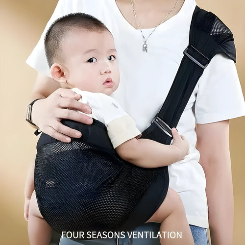 Cloth baby waist stool carrier in grey colour with free size adjustable design for children 1-48 months