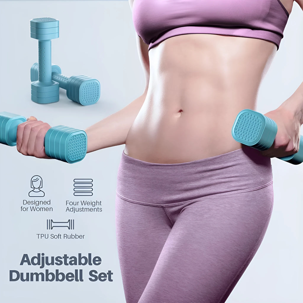 Detachable ABS plastic dumbbell set for women's fitness in choice of four colours