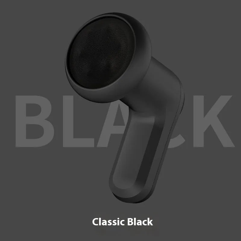 A handheld pink electric massager for the neck, back, waist and legs with a USB charging port.