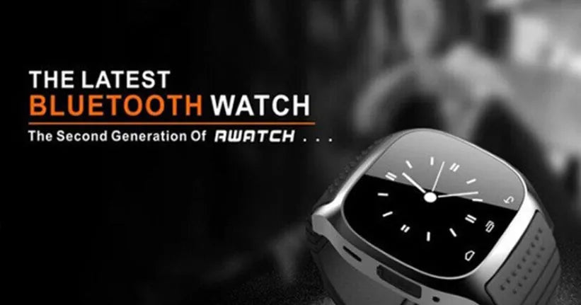 Smart Bluetooth sports watch in black, white, or blue colours compatible with iOS and Android devices