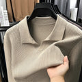 Men's loose pullover sweater in polyester blend fabric available in four colours for autumn casual wear