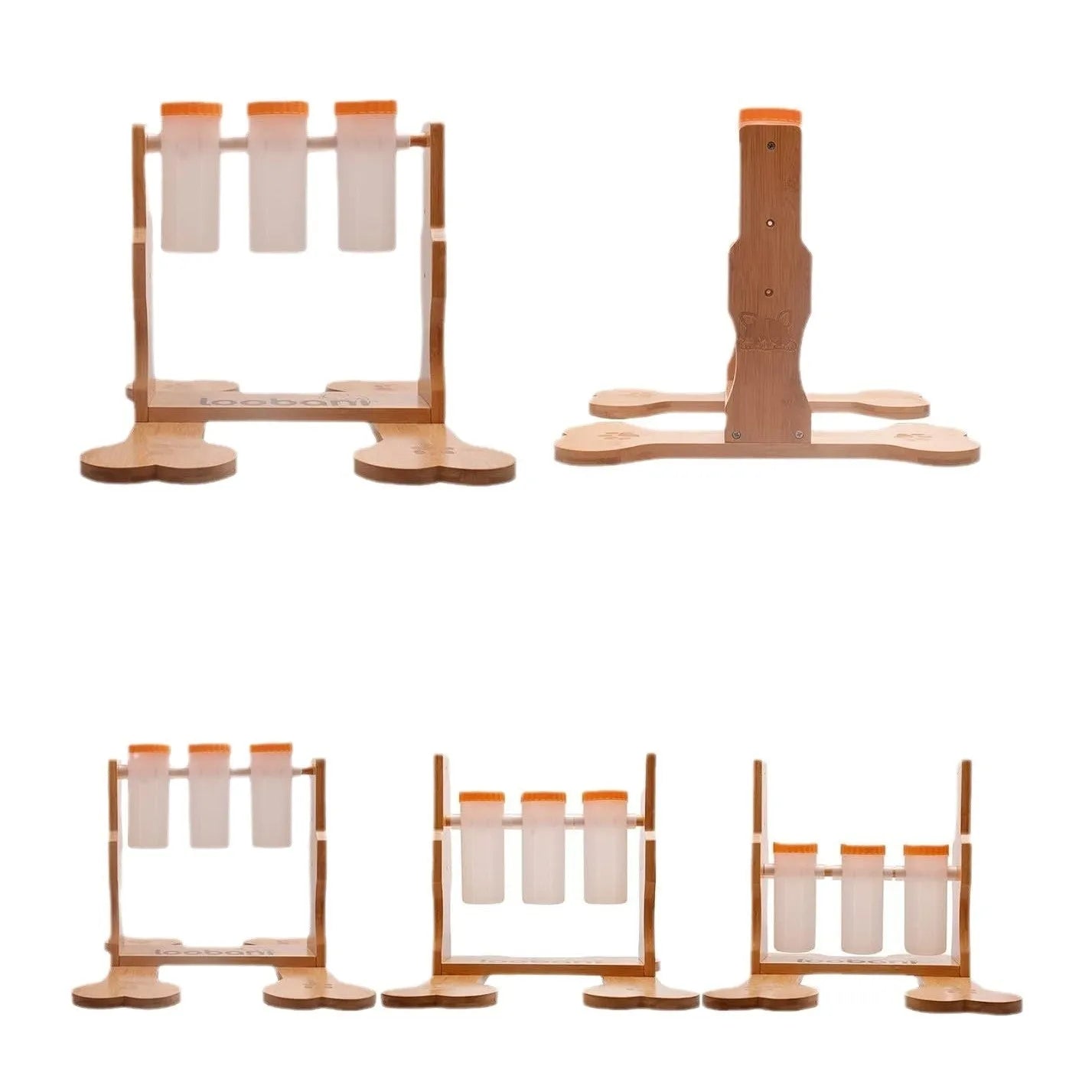 Wooden interactive dog puzzle toy and slow feeder with treat compartments, dimensions 31x30x20cm.