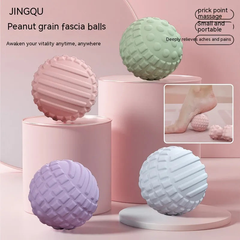 Blue TPR foot massage ball with 6cm diameter for yoga and plantar fascia relief