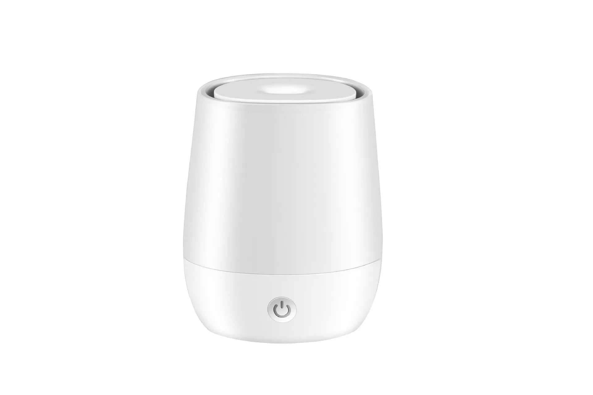White USB aromatherapy diffuser with simulated flame effect and compact dimensions