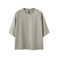Men's sand grey loose fit short sleeve T-shirt with regular sleeves
