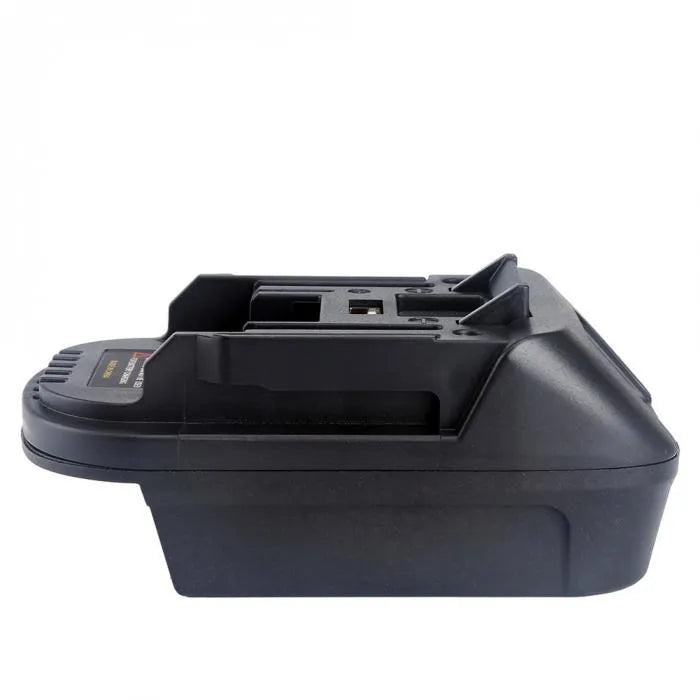 Black Milwaukee to Makita battery adapter for DM18M tools and H99F batteries
