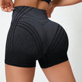 Women's gradient high waisted fitness shorts in nylon blend fabric for yoga and running