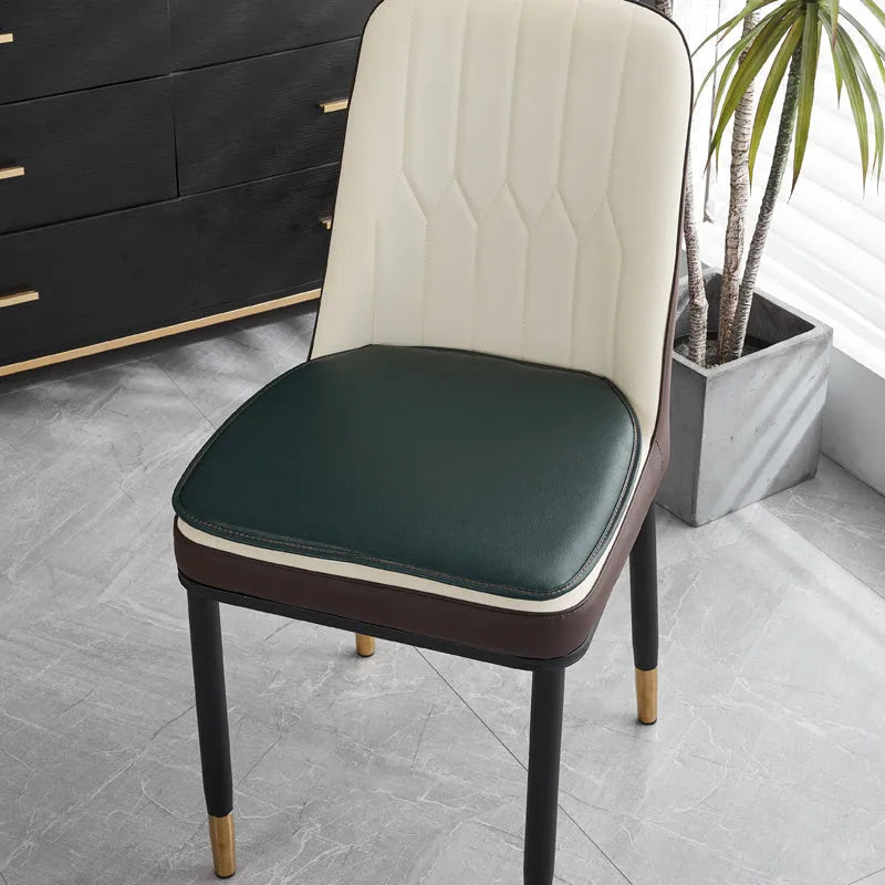 Leather horseshoe-shaped seat cushion in solid colour with 2.5cm thickness