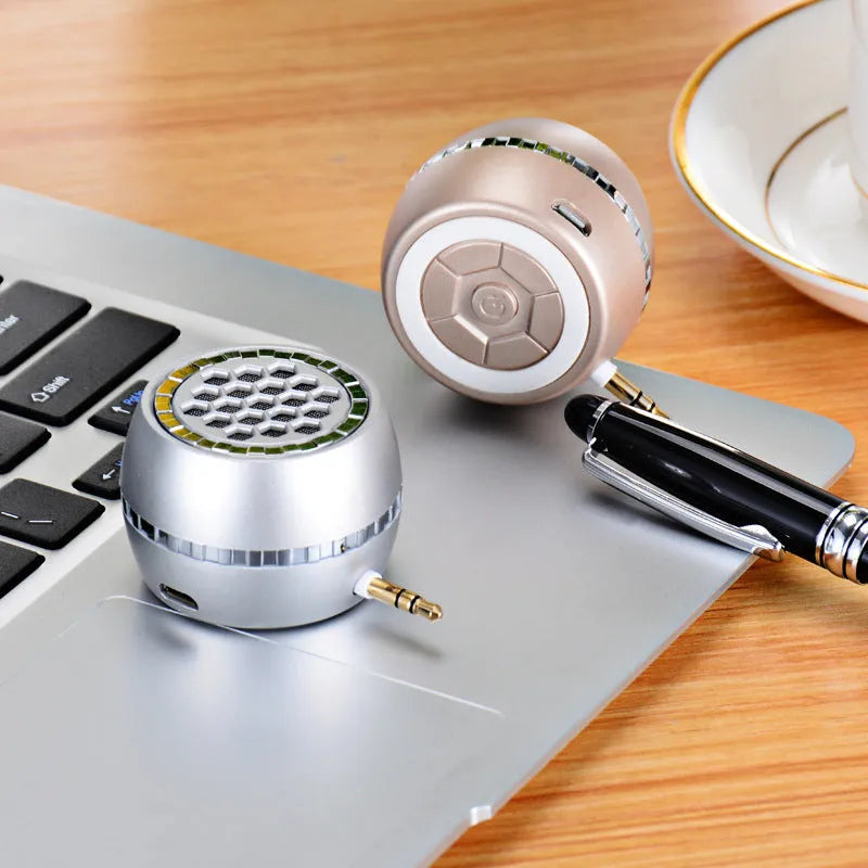 Universal external amplifier speaker unit in black, gold, or rose gold with wired connectivity