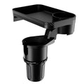 Black 360-degree rotating car cup holder dinner tray in vehicle console