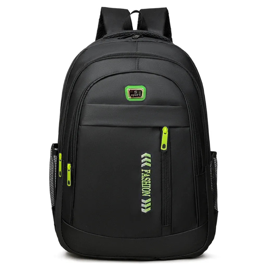 Capacity backpack in oxford cloth with airpillow straps showing sewing line details