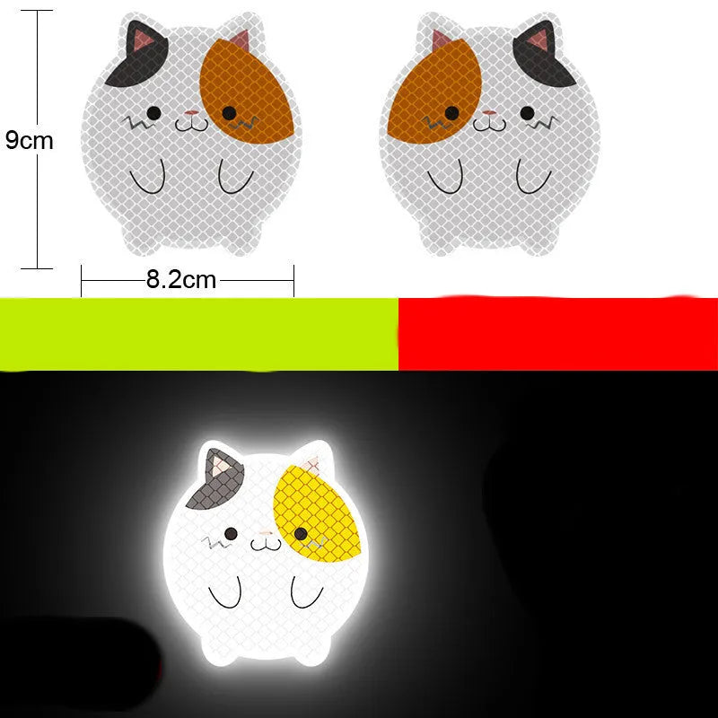 Pair of diamond-grade reflective warning stickers for vehicles measuring 9cm by 5cm