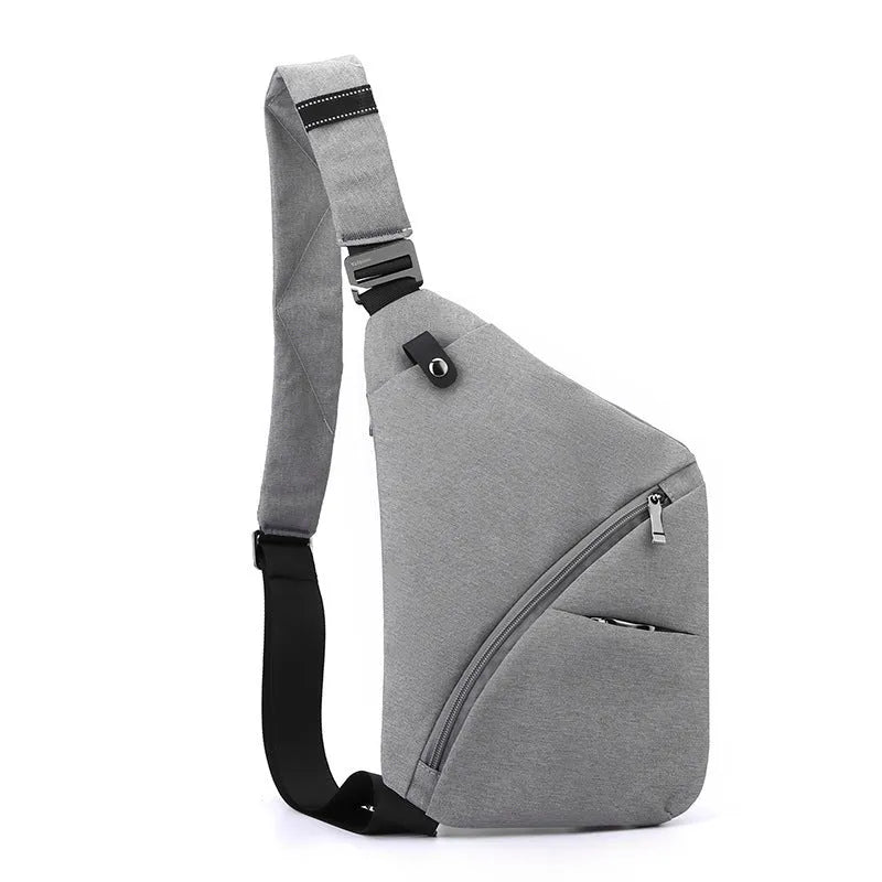 Men's Oxford cloth crossbody chest bag in urban simplicity style with letter pattern elements