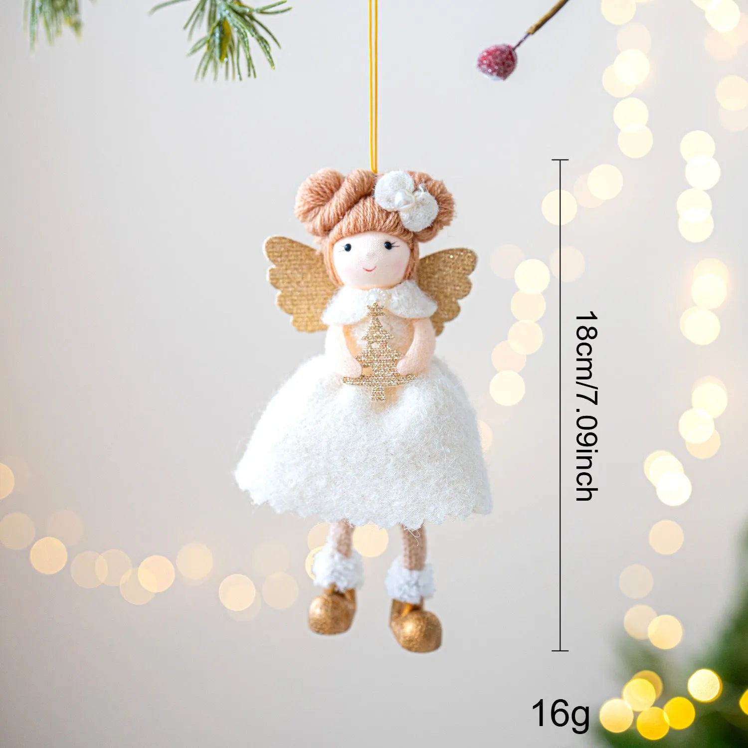 Christmas angel wings plush pendant decoration in cloth material with modern simplicity style