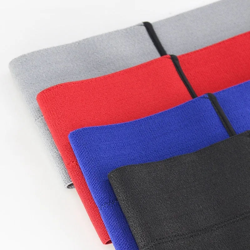 Elastic elbow joint resistance bandage for boxing and fitness, shown in multiple colours.