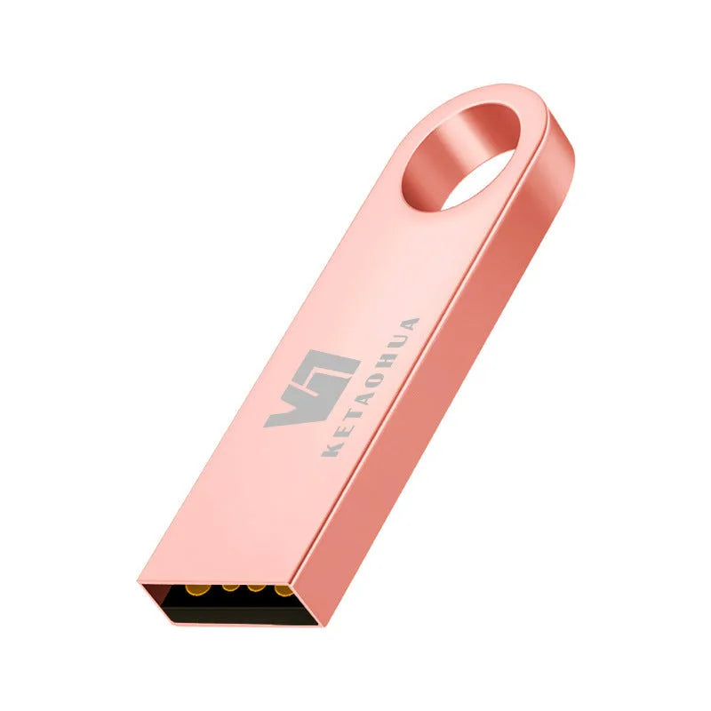 Silver metal car-shaped USB flash drive on a white background
