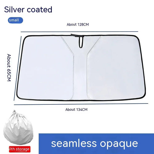 Car double ring front shield sun protection in titanium silver NC fabric for heat insulation