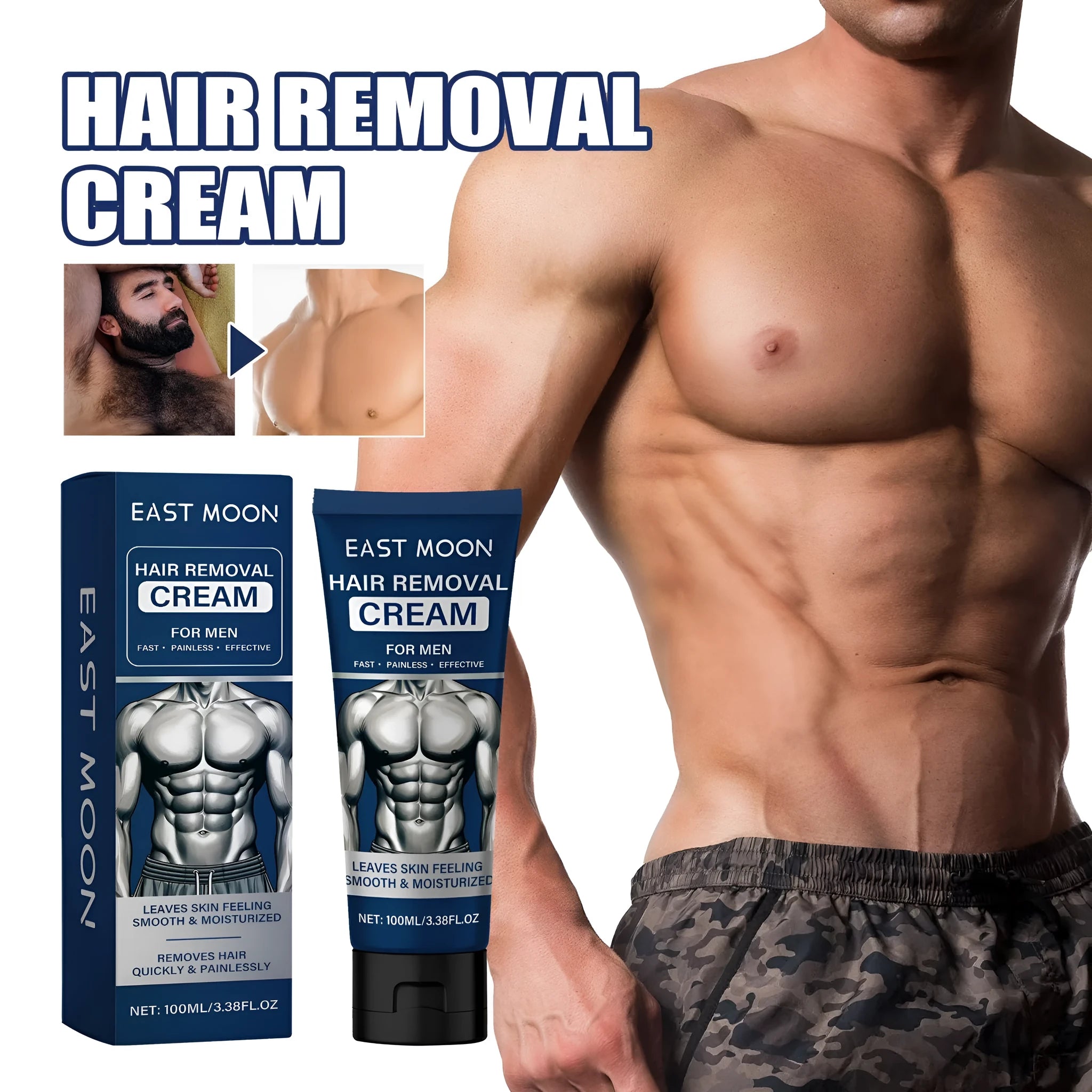 Men's hair removal cream 100ml for lip beard armpit hand leg hair removal