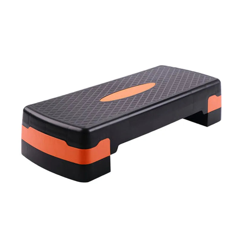 Grey ABS plastic aerobics step platform for home fitness workouts, showing 68cm length.