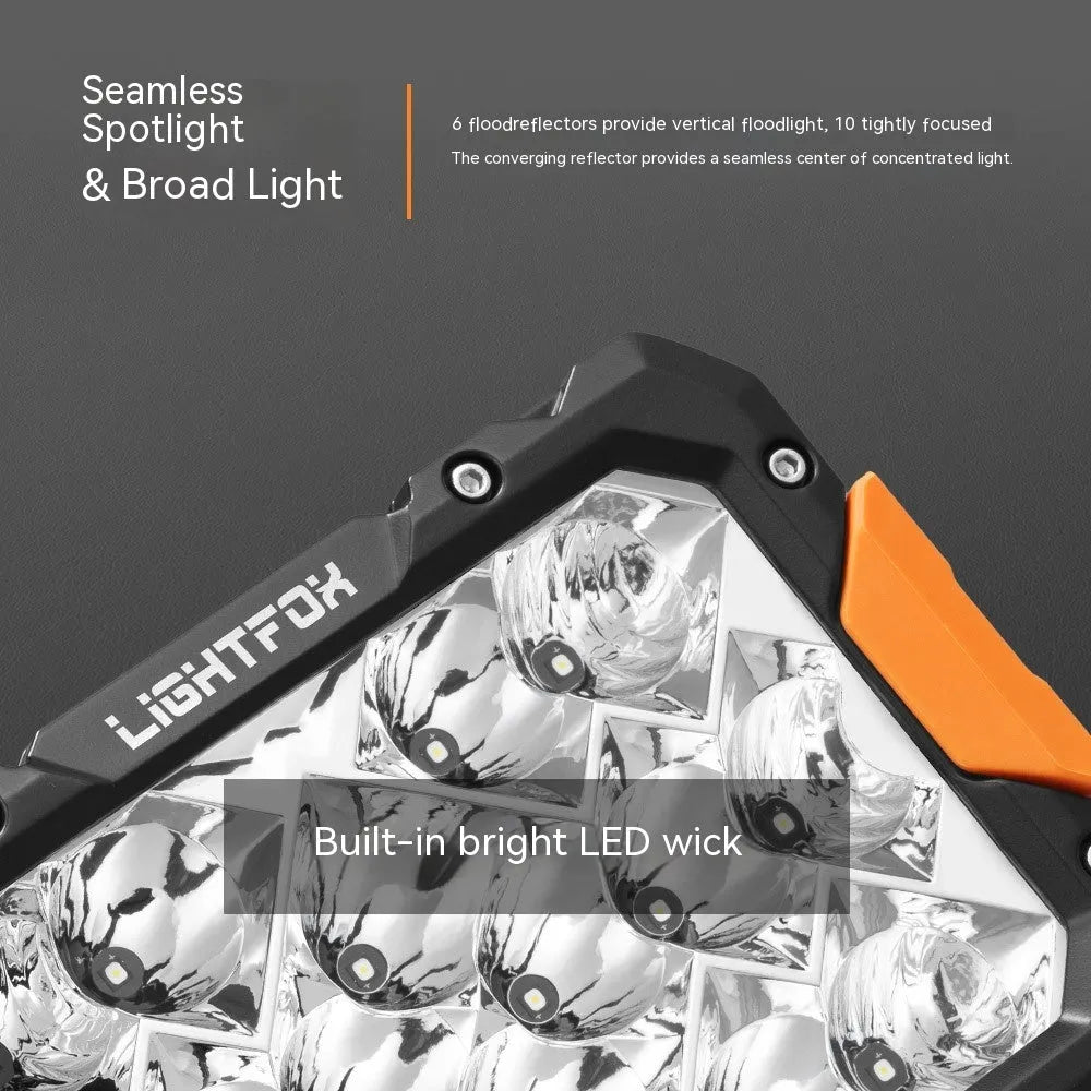 A pair of black aluminium LED front bumper lights for off-road vehicle retrofit.