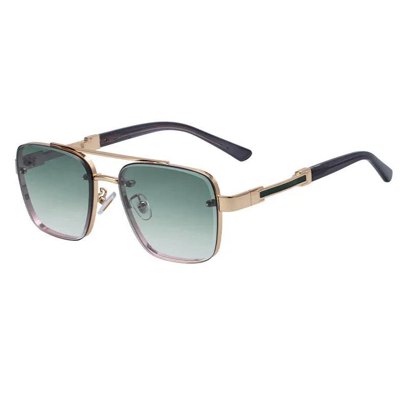 Men's vintage sunglasses with PC lenses in gold double gray colour with European styling